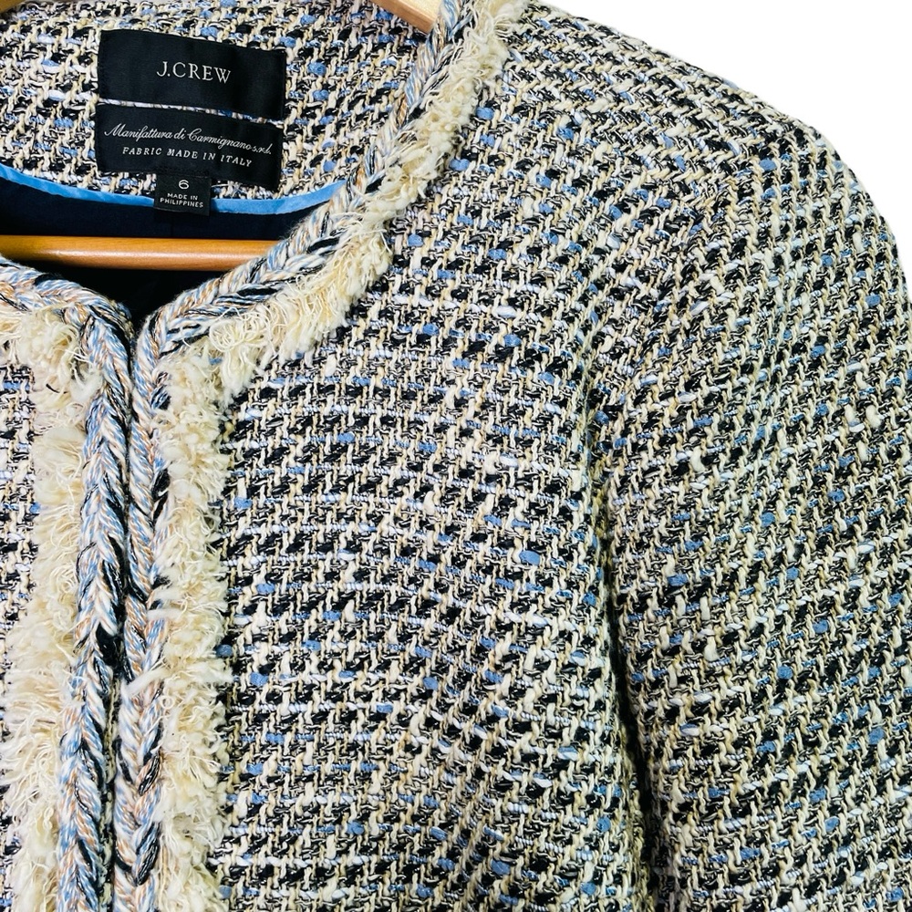 J. Crew Braided trim jacket in speckled tweed, Size US 6 NWOT - Picture 4 of 16